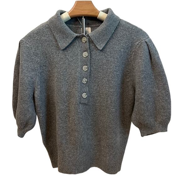 A New Day Women's Gray Short Sleeve Polo Sweater - Size Small - NWT - Picture 1 of 11